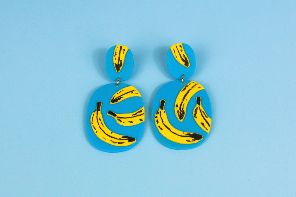 Andy Warhol Bananas on Baby Blue